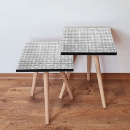 Hanah Home Juego de Mesas Nido Gris y Blanco